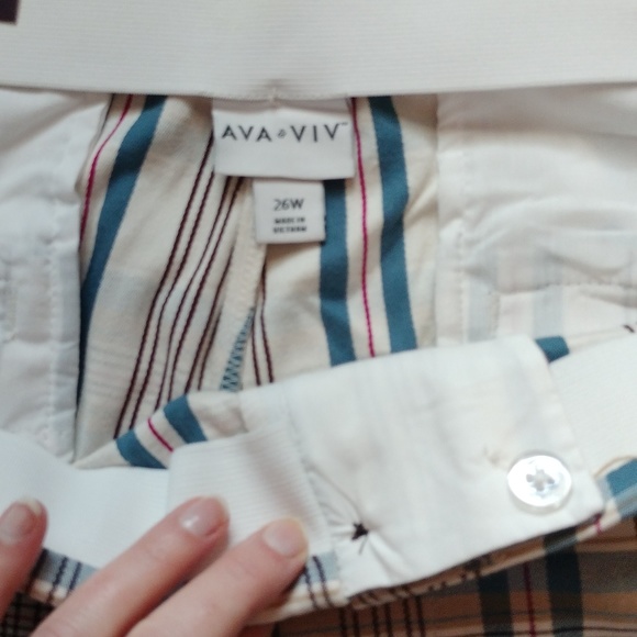 Women's plus size Ava and Viv spring colored plaid dress pants size 26w NWT - Picture 3 of 9